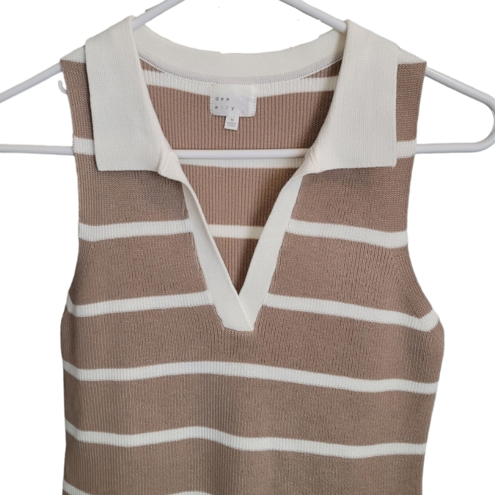 Dee Elly Striped Sleeveless Ribbed Dress - Like New - Picture 4 of 7